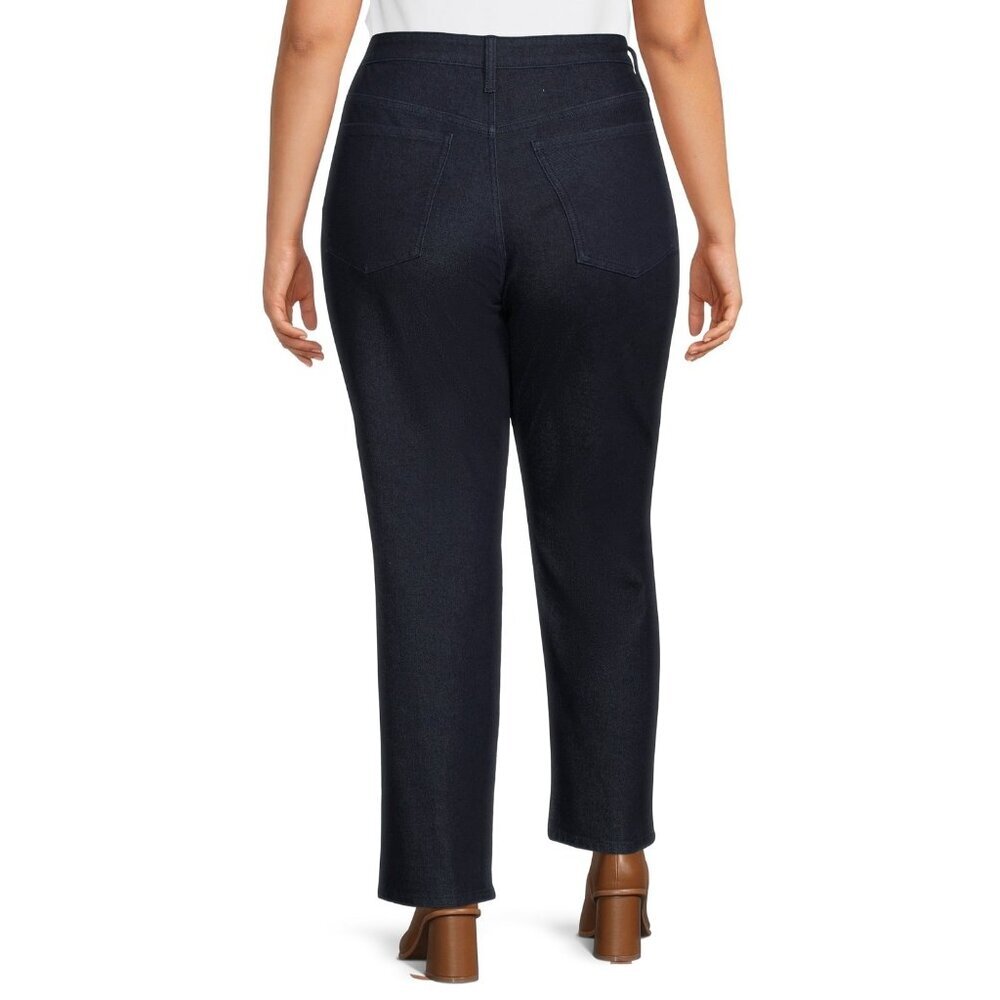 Terra & Sky Women's Plus Size Straight High Rise Jeans, Size 24WP(Petite), - Picture 2 of 5